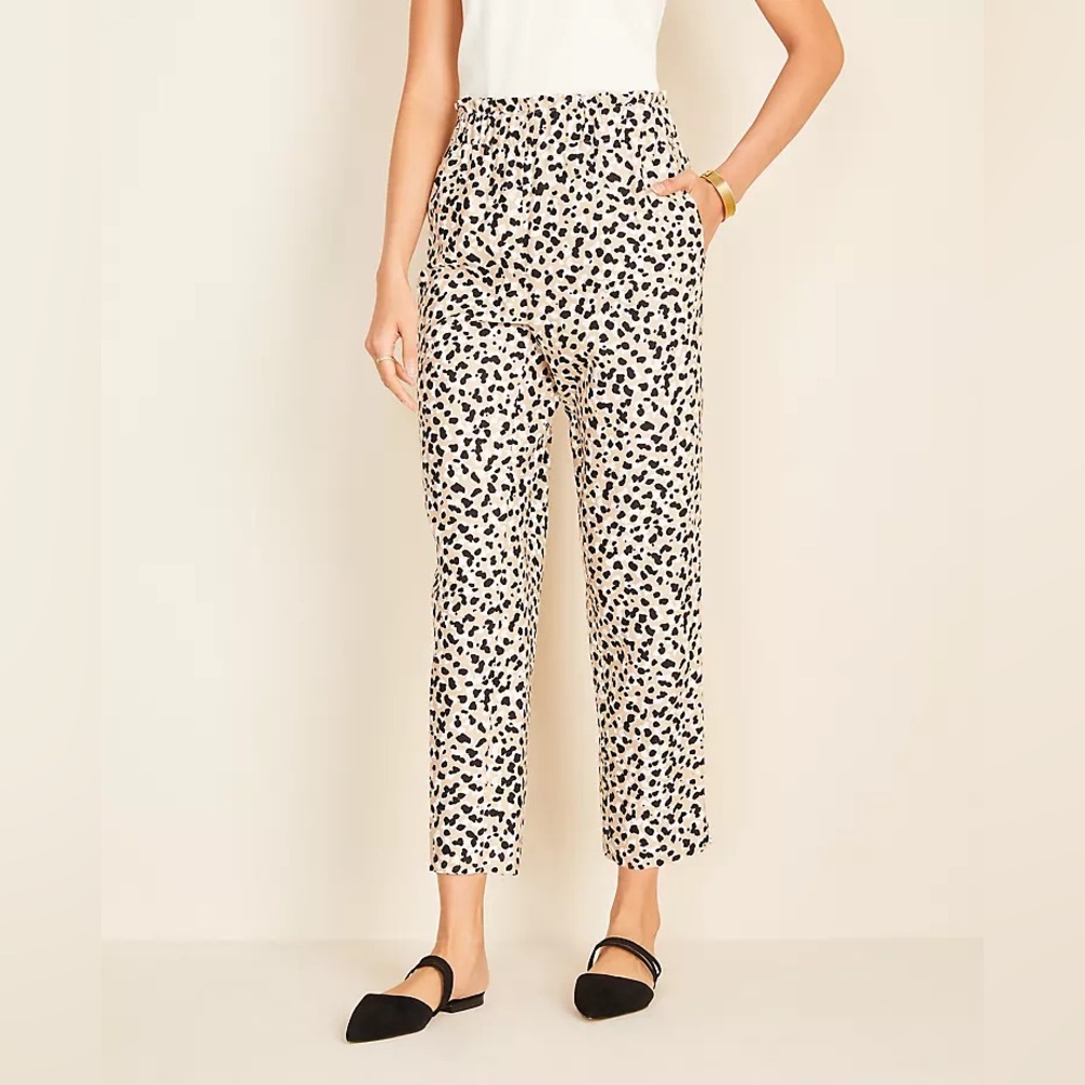 Ann Taylor Leopard Print Elastic Waist Pants